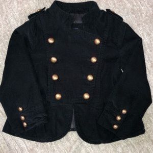 Baby Gap Toddler Size 3 Black Corduroy Military Jacket